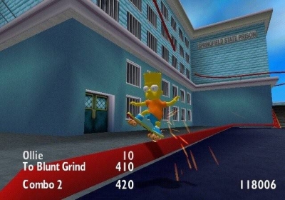 Screen ze hry Simpsons Skateboarding, The