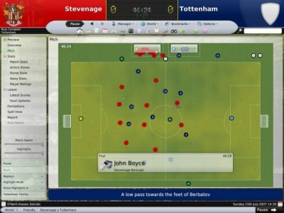 Screen ze hry Football Manager 2008