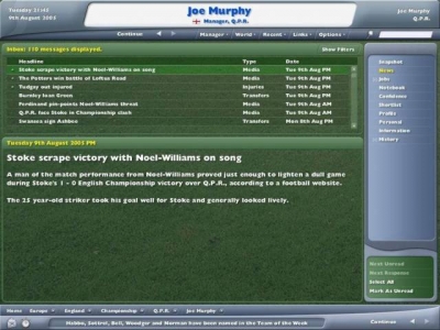 Screen ze hry Football Manager 2006