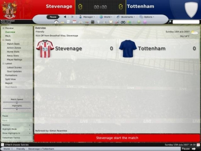 Screen ze hry Football Manager 2008