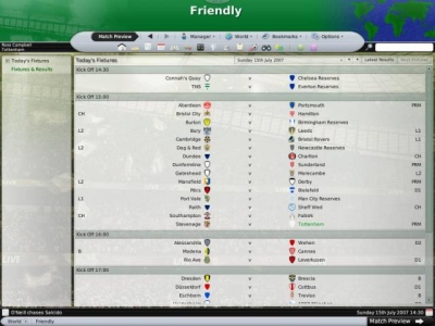 Screen ze hry Football Manager 2008