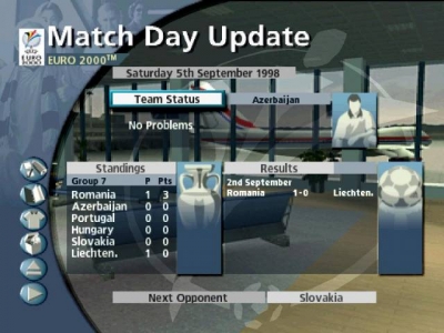 Screen ze hry UEFA Euro 2000