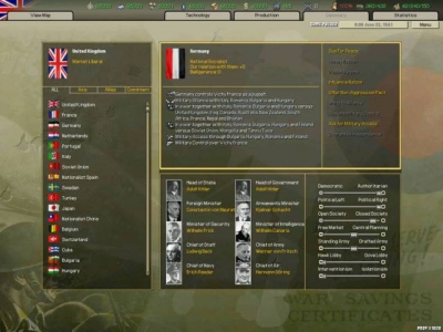 Screen ze hry Hearts of Iron