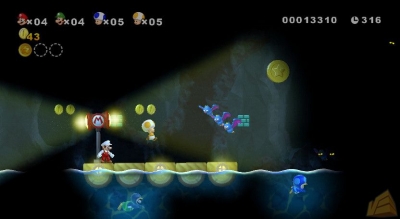 Screen ze hry New Super Mario Bros. Wii