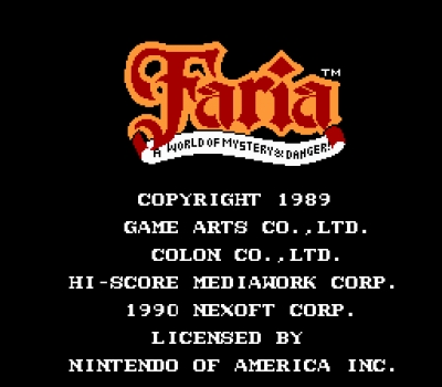 Screen ze hry Faria: A World of Mystery and Danger!