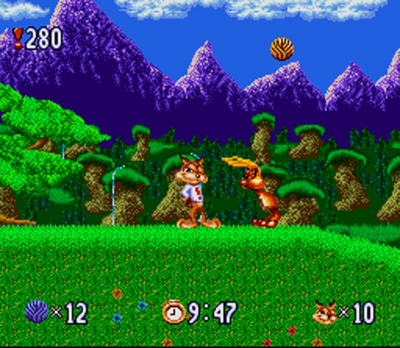 Screen ze hry Bubsy in: Claws Encounters of the Furred Kind