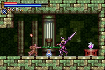 Screen ze hry Castlevania: Circle of the Moon