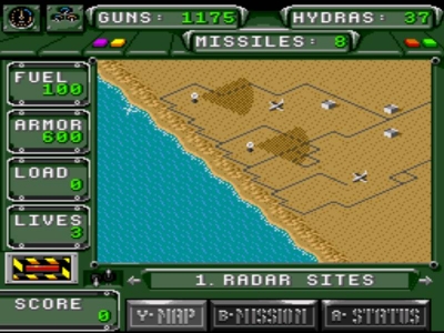 Screen ze hry Desert Strike: Return to the Gulf