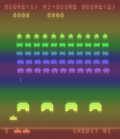 Screen ze hry Space Invaders