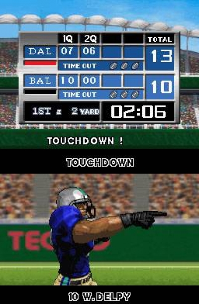 Screen ze hry Tecmo Bowl: Kickoff