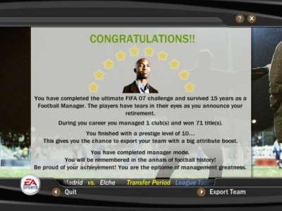 Screen ze hry FIFA Soccer 07