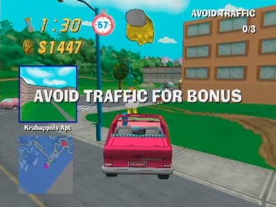 Screen ze hry The Simpsons: Road Rage