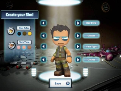 Screen ze hry MySims SkyHeroes