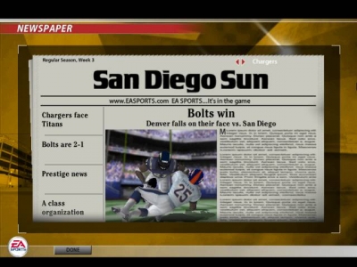 Screen ze hry Madden NFL 2005