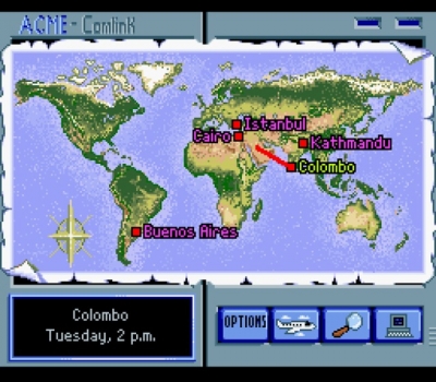 Screen ze hry Where in the World Is Carmen Sandiego?