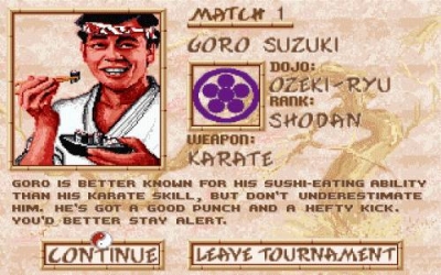 Screen ze hry Budokan: The Martial Spirit