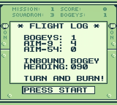 Screen ze hry Turn and Burn: The F-14 Dogfight Simulator