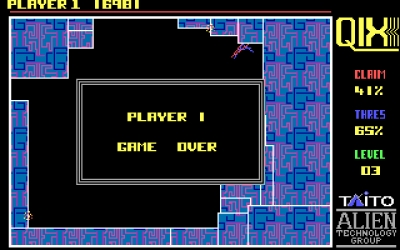 Screen ze hry QIX