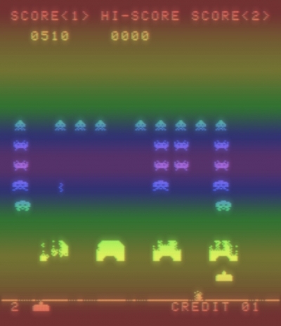 Screen ze hry Space Invaders