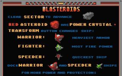 Screen ze hry Blasteroids