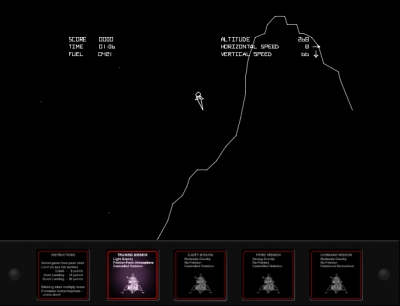 Screen ze hry Lunar Lander