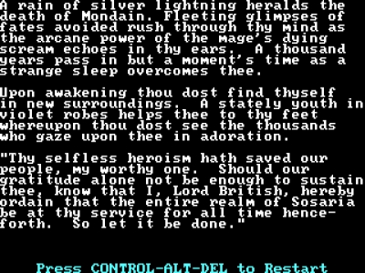 Screen ze hry Ultima I: The First Age of Darkness