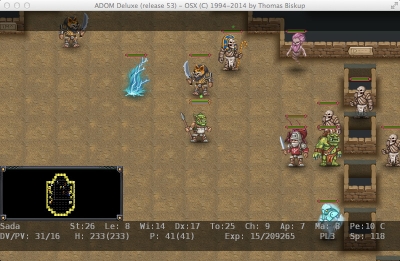 Screen ze hry ADOM (Ancient Domains Of Mystery)