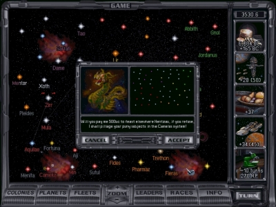 Screen ze hry Master of Orion 2