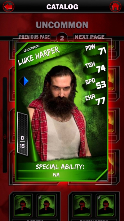 Screen ze hry WWE SuperCard