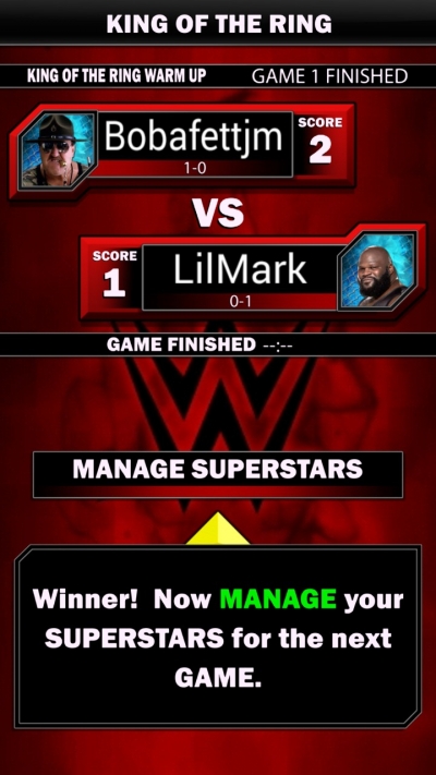 Screen ze hry WWE SuperCard