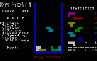 Screen ze hry Tetris