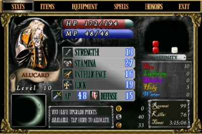 Screen ze hry Castlevania Puzzle: Encore of the Night