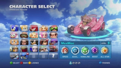 Screen ze hry Sonic & All-Stars Racing Transformed