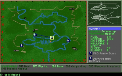 Screen ze hry Gunship 2000: Scenario Disk and Mission Builder