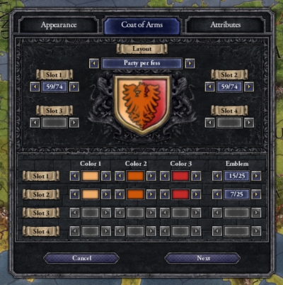 Screen ze hry Crusader Kings II: Ruler Designer