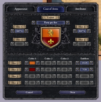 Screen ze hry Crusader Kings II: Ruler Designer