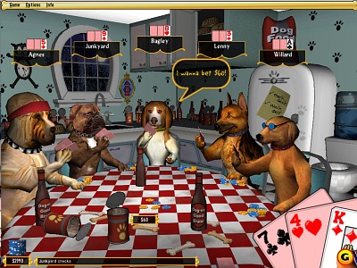 Screen Dogs Playing Poker
