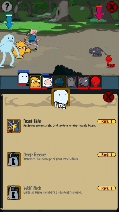 Screen ze hry Adventure Time Puzzle Quest