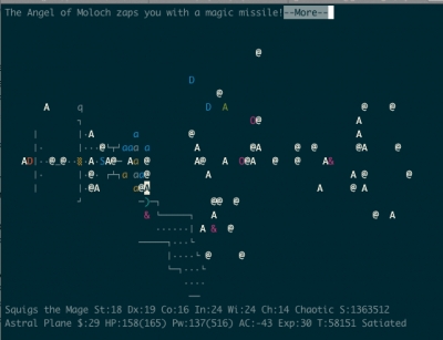 Screen ze hry NetHack