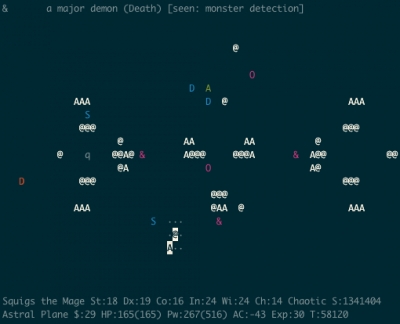 Screen ze hry NetHack