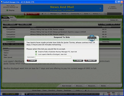 Screen Football Manager Live