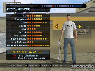 Screen Tony Hawks Pro Skater 4