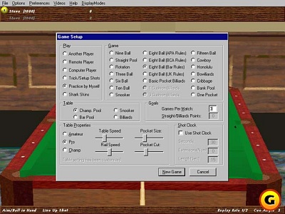 Screen Virtual Pool Hall