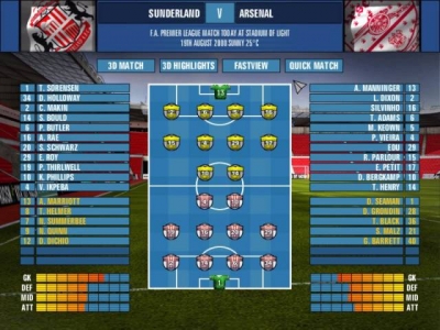 Screen ze hry F.A. Premier League Football Manager 2001, The