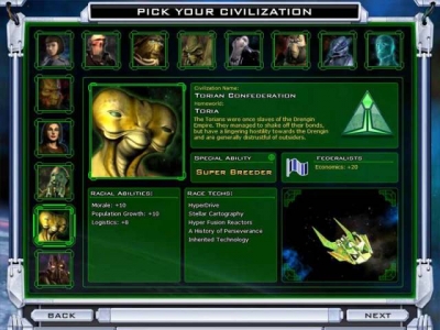 Screen ze hry Galactic Civilizations II: Twilight of the Arnor