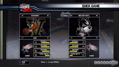 Screen College Hoops 2K8